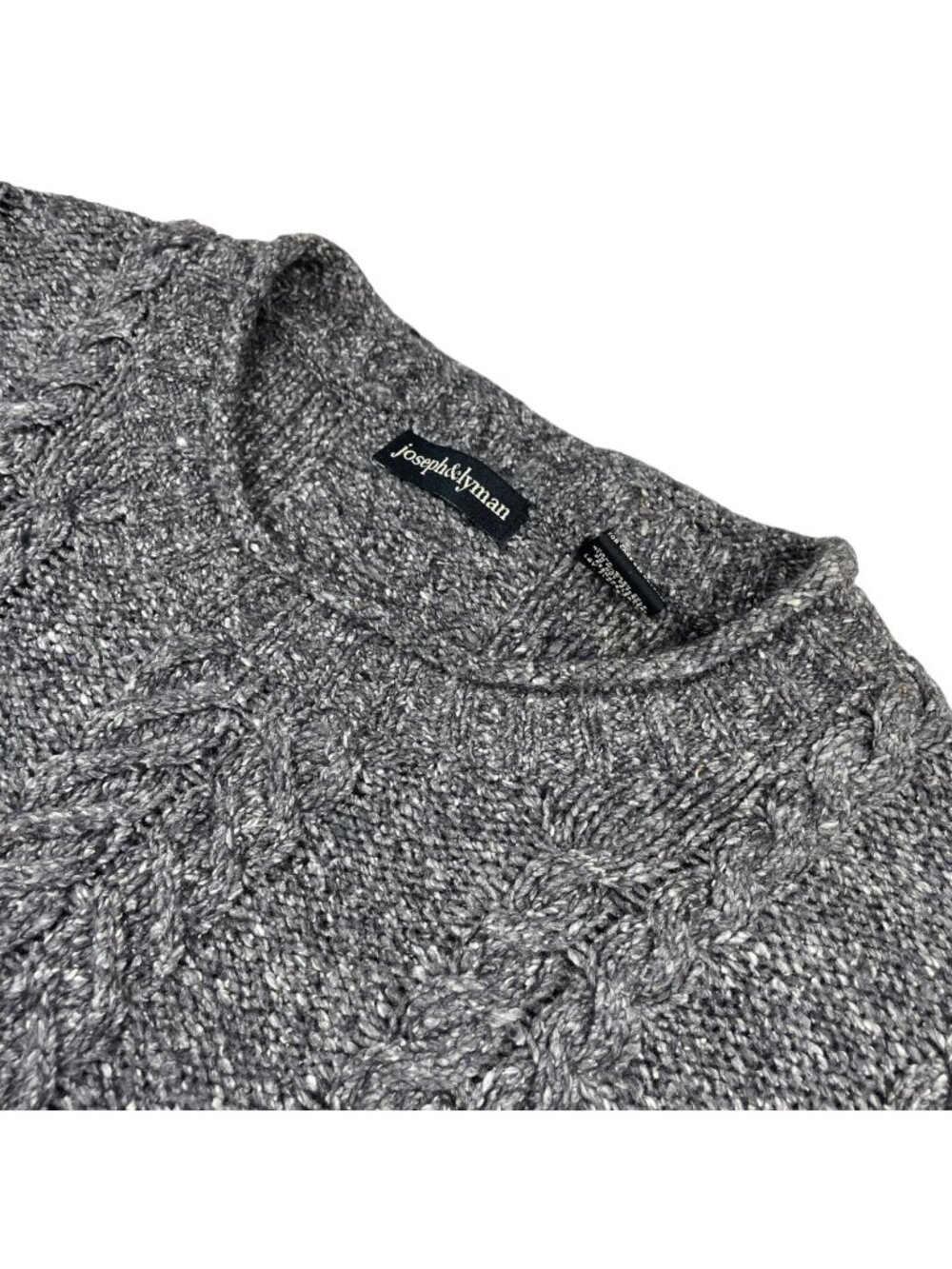 Joseph & Lyman Men’s Chunky Cable-Knit Crewneck Pullover Sweater Gray • XL